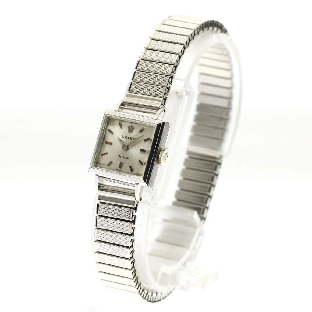 Rolex Precision 2136 K18wg Cal1401 Silver Dial Hand Winding Ladies Watch